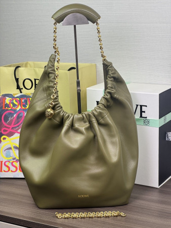 L0ew* Medium Squeeze bag in mellow nappa lambskin 34x33x13.5cm