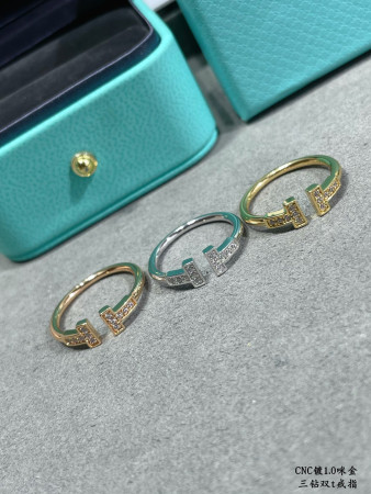 T*f*ny & Co. Double T Diamond-Banded Ring
