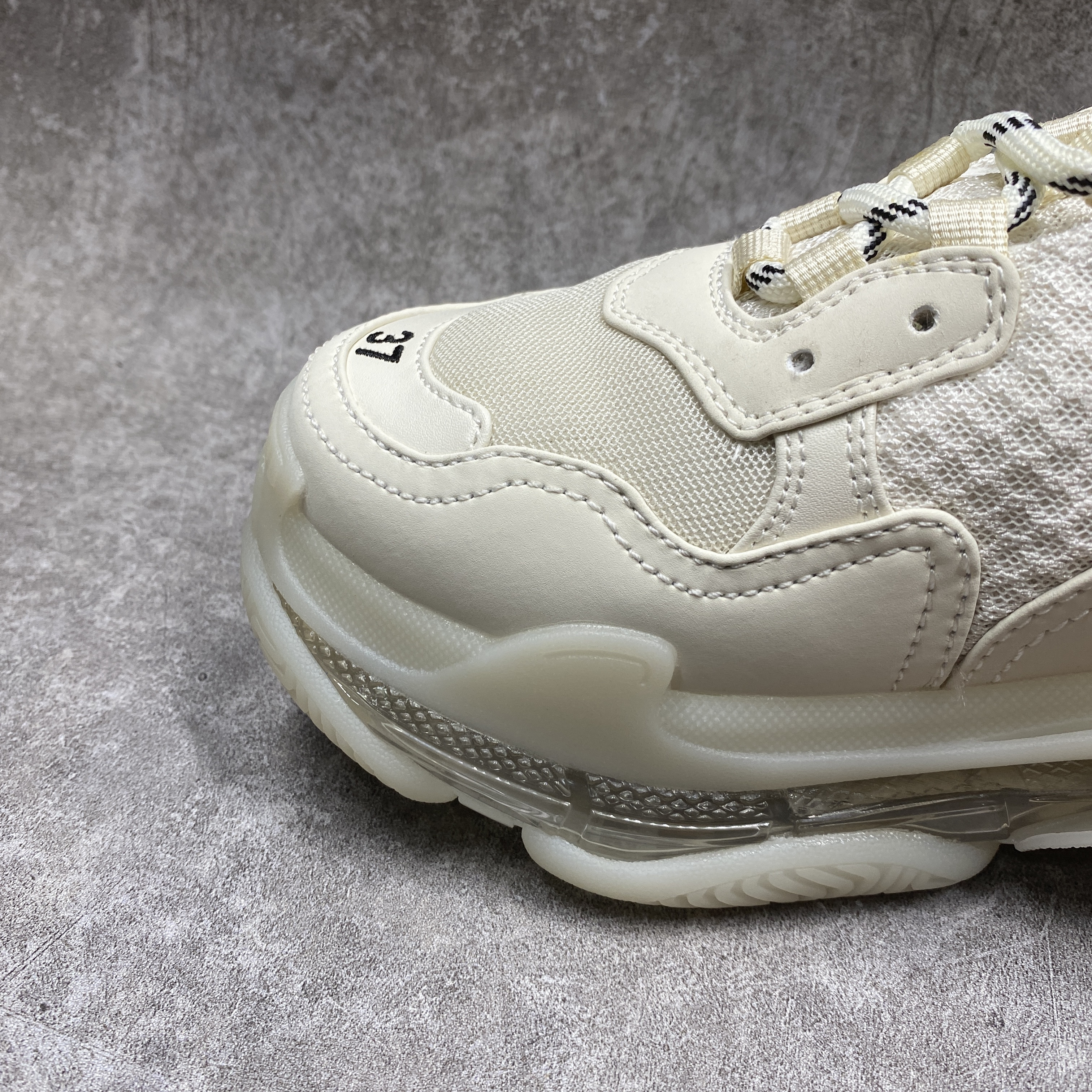 Balencag Off-White Clear Sole Triple S Sneakers