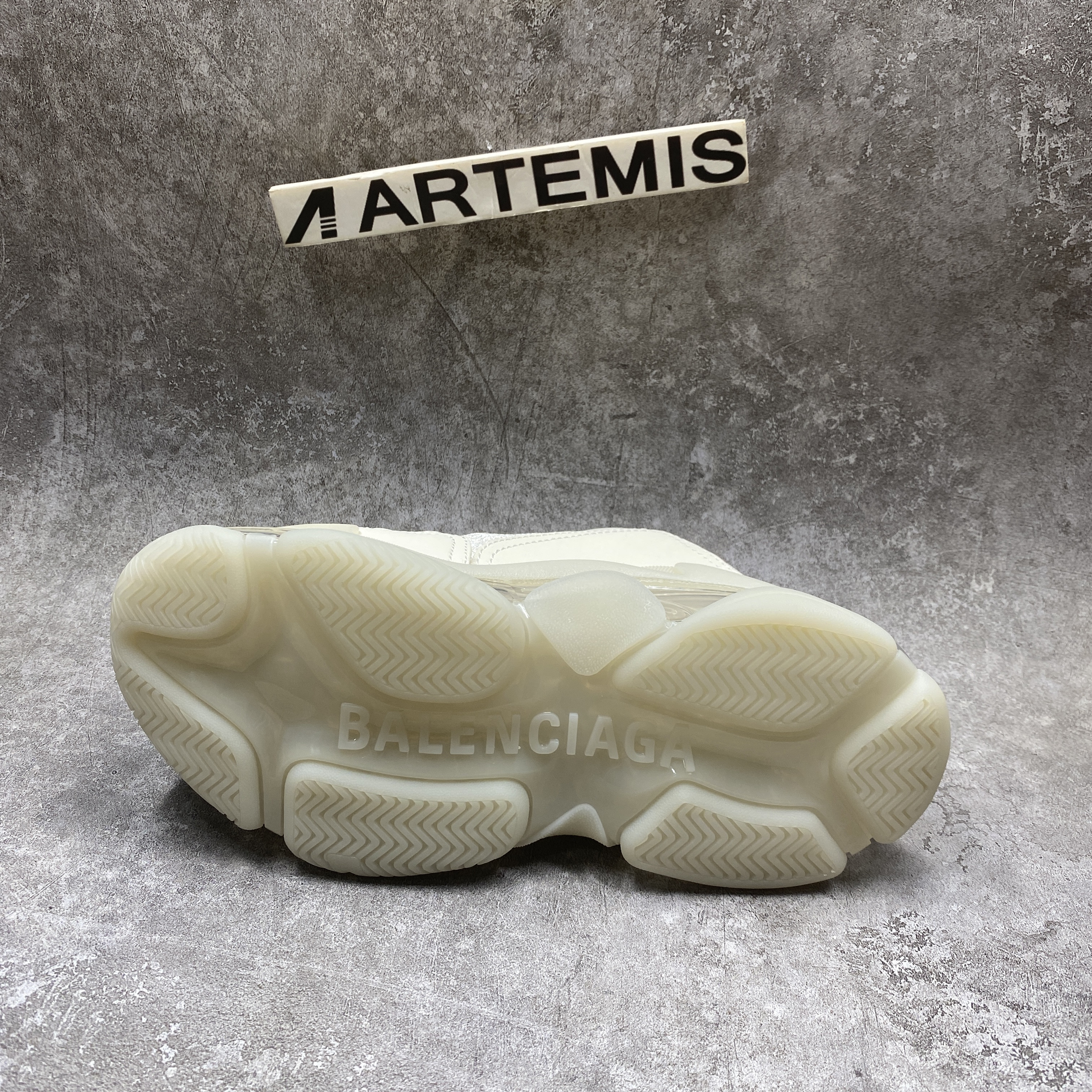 Balencag Off-White Clear Sole Triple S Sneakers