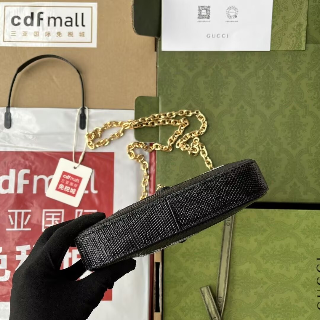 G*u*i jackie 1961 mini lizard shoulder bag 19x13x3cm