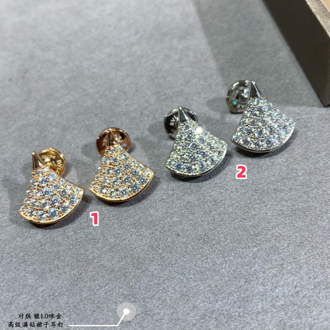 B*l*ai Diamond fan-shaped skirt Earrings