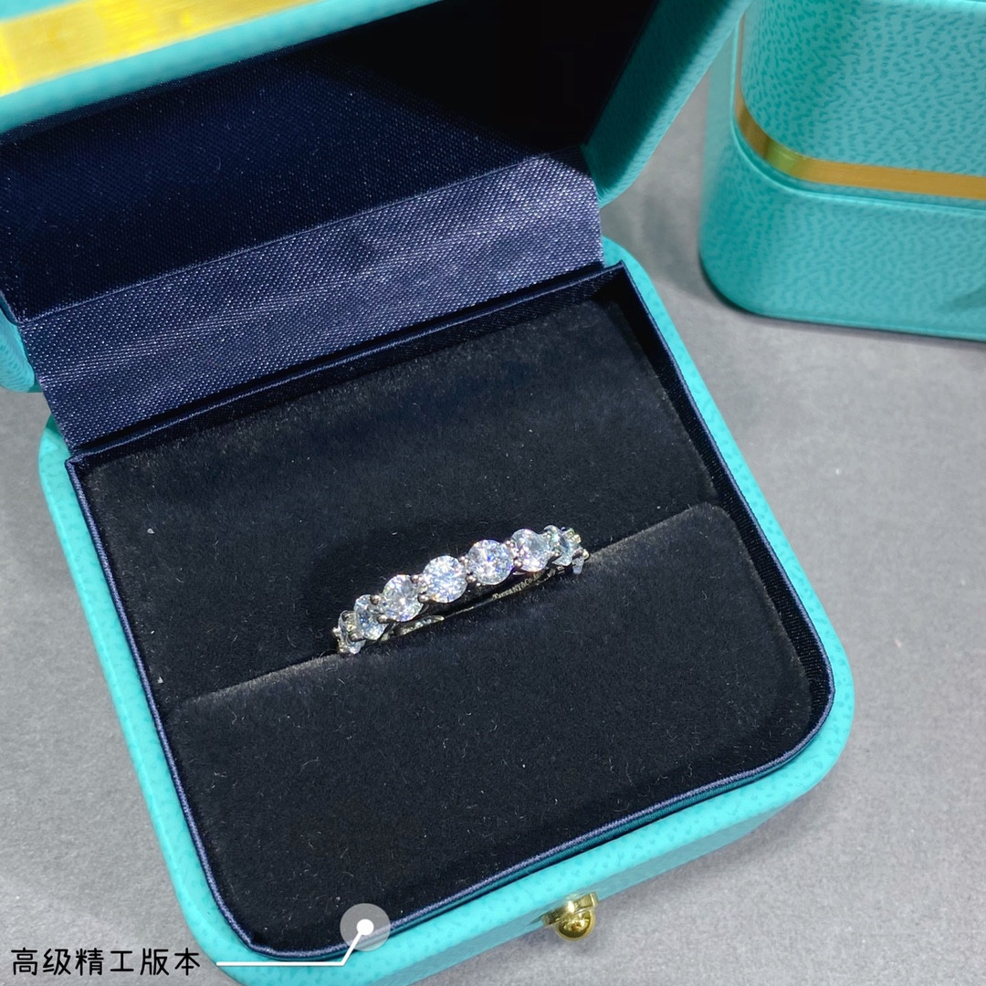 T*f*ny & Co. Wide Diamond-Eternity Band Ring Ag925