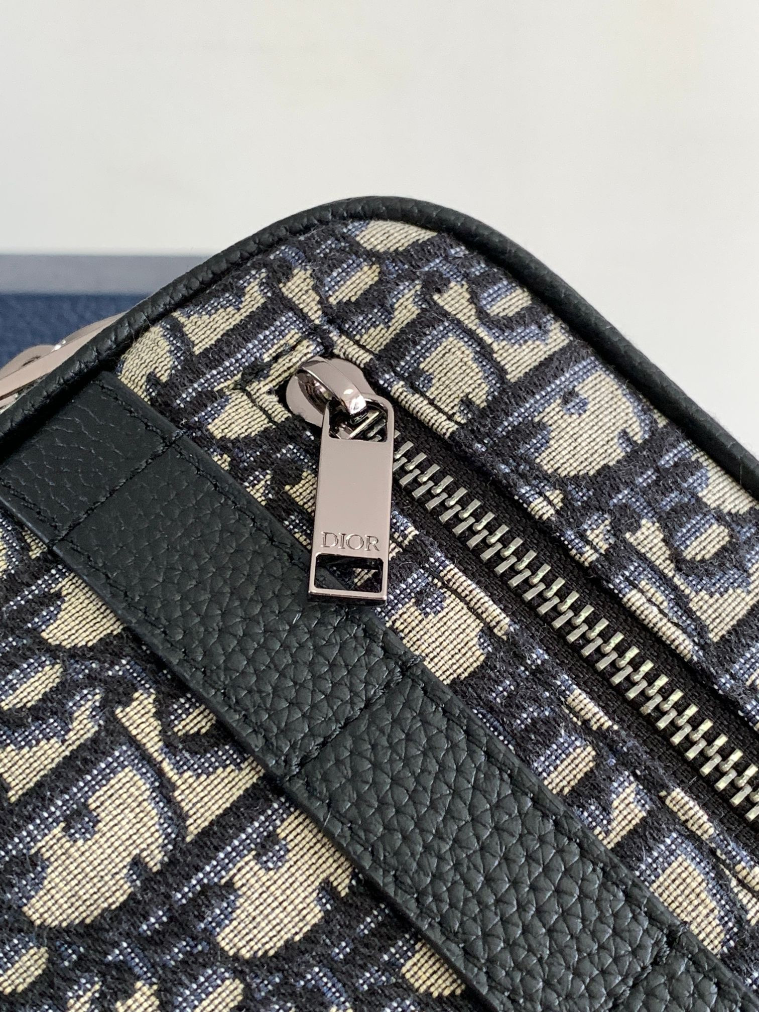 D*0r Maxi Safari Bag with Strap  Beige and Black D*0r Oblique Jacquard