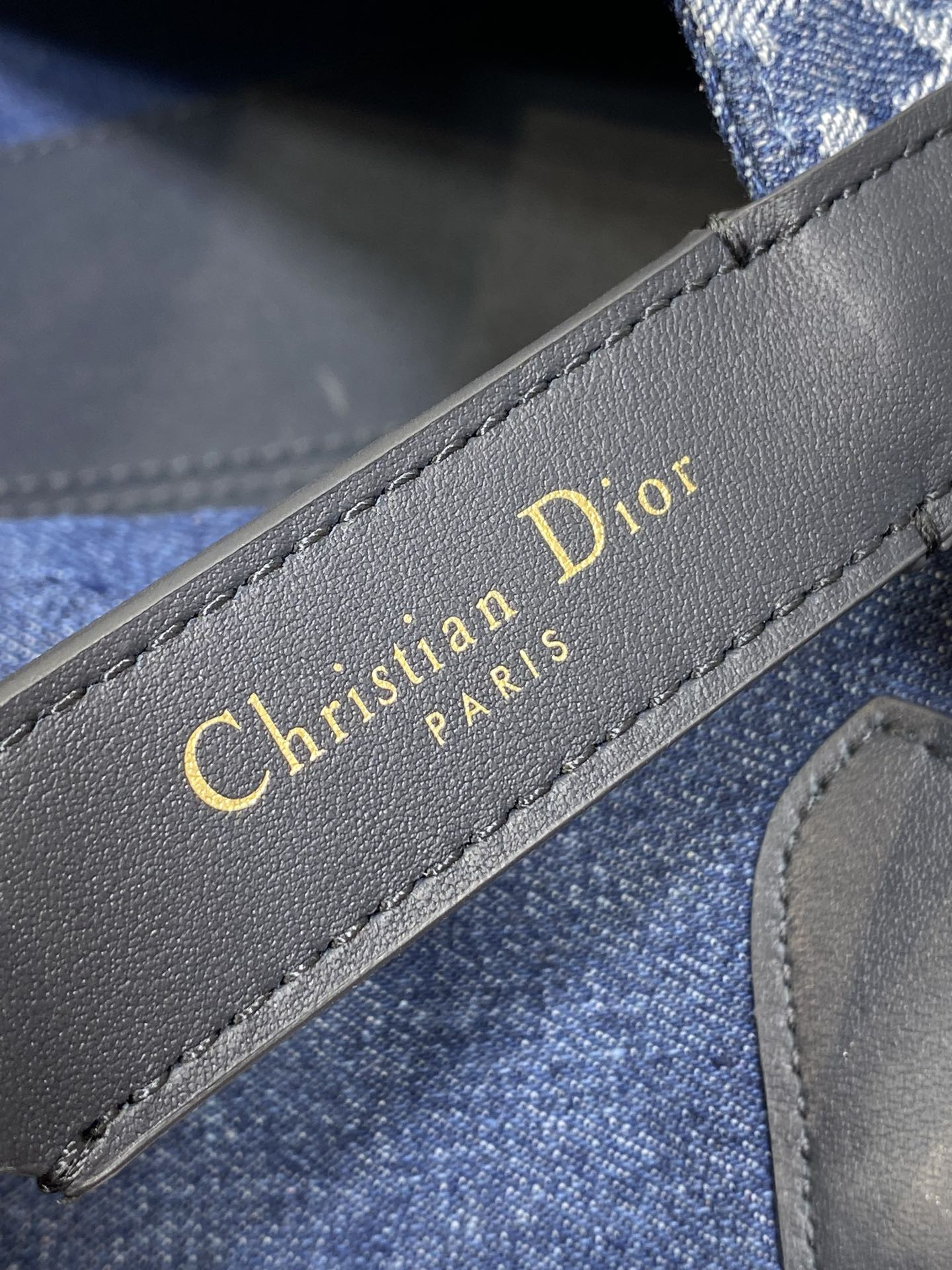 Small D*0r Toujours Bag Blue Denim D*0r Oblique Jacquard 23 x15 x15cm
