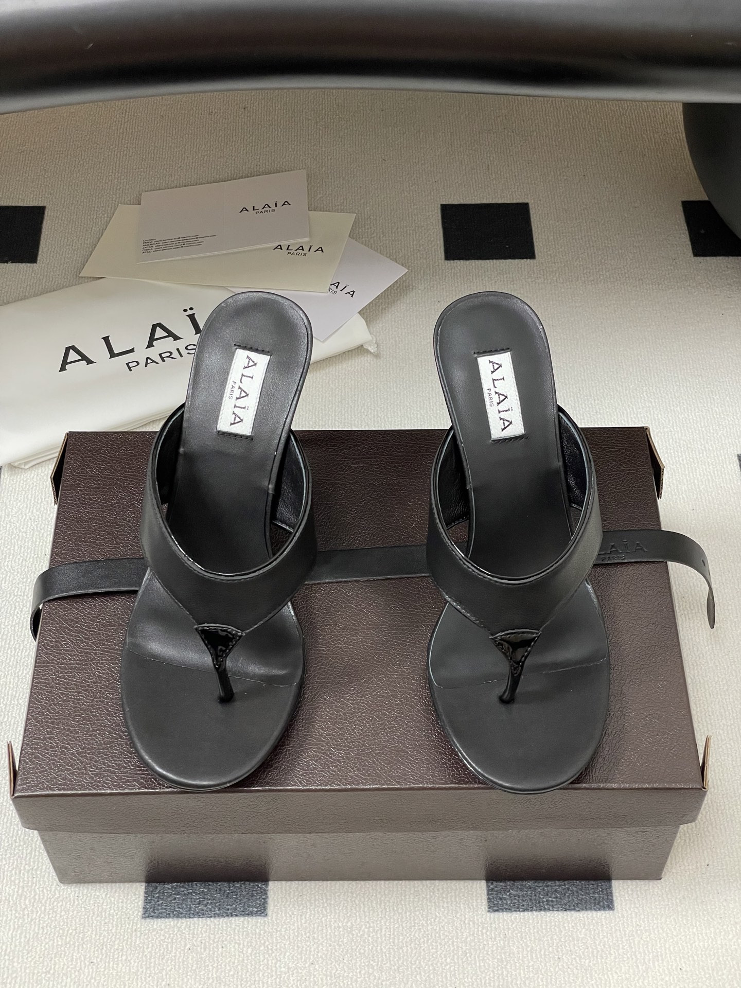 UA Alaia Triangle Flat Slides 9cm Heel(Customized Size 7-10 days production time)